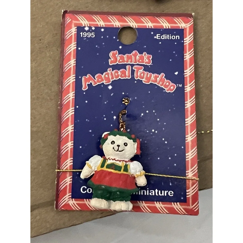 VTG 1995 Cheryl Ann Santas Toyshop Collectible Mini Ornament K Mart Lot Of 5 NOS
